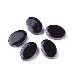 磁器のカボション  オーバル  ブラック  12.5x18x5mm  60個/袋&nbsp;PORC-WH0002-03A