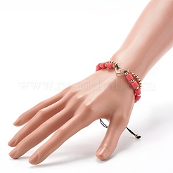 Handmade Polymer Clay Beads Nylon Thread Braided Bead Bracelets&nbsp;BJEW-JB06626