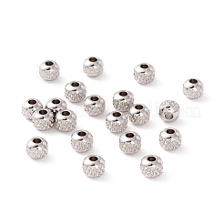 201ステンレスビーズ  ラウンド  プラチナ  4x3.5mm  穴：1.5mm&nbsp;STAS-A057-01B-P