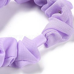 布弾性ヘアネクタイ  プラスチックビーズ付き  女の子や女性向けのヘアアクセサリー  プラム  17mm  内径：50mm&nbsp;OHAR-H002-02A