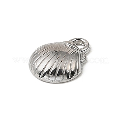 304ステンレススチールチャーム  ニッケルフリー  シェル形状  9x7x2.5mm  穴：1.2mm&nbsp;LS-STAS-F327-03F-P