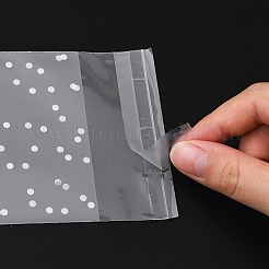 ポリプロピレン（pp）セロハンバッグ  再封可能なバッグ  ベーカリー用  ろうそく  石鹸  クッキーバッグ  水玉模様  透明  13x8cm  インナー対策：10x8のCM  一方的な厚さ：0.05mm  100個/袋&nbsp;LS-PE-E001-01