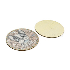 DIY Dog Theme Diamond Painting Wood Cup Mat Kits&nbsp;DIY-H163-02