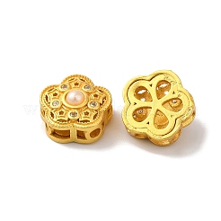 Rack Plating Hollow Brass Cubic Zirconia Beads&nbsp;KK-K381-16A-MG