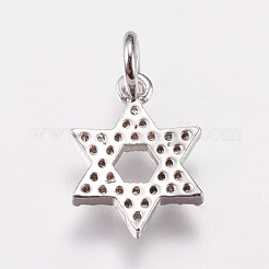 Brass Micro Pave Cubic Zirconia Charms&nbsp;ZIRC-E145-56P