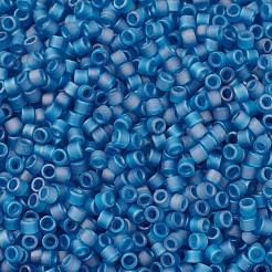 MIYUKIデリカビーズ  シリンダー  日本製シードビーズ  11/0  （db0862)マット透明カプリブルーab  1.3x1.6mm  穴：0.8mm  約2000PCS /ボトル  10 G /ボトル&nbsp;SEED-JP0008-DB0862