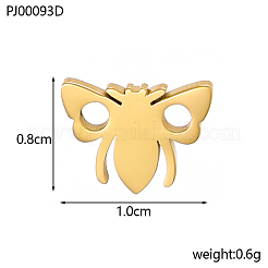 昆虫304ステンレス鋼シェルリンクコネクター  イオンプレーティング（ip）  14KGP本金メッキ  8x10mm&nbsp;STAS-OY004-62G