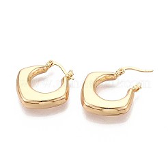 Rhombus Brass Hoop Earrings&nbsp;EJEW-T047-109G