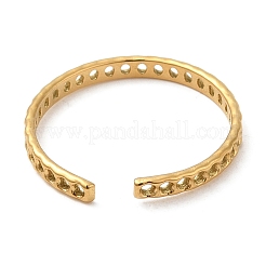304ステンレススチール中空ラウンドオープンカフリング女性用  18KGP本金メッキ  usサイズ7 1/4(17.5mm)&nbsp;STAS-D085-19G