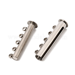 304ステンレススチール製スライドロック留め具  チューブ  1連  5穴  ステンレス鋼色  10mm  穴：30.5x10x7mm&nbsp;STAS-F350-05D-P