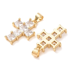 Brass Pave Clear Cubic Zirconia Pendants&nbsp;CU-CBA2907-01D-G