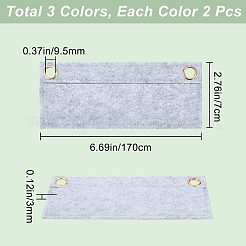 6Pcs 3 Colors Wool Felt Purse Organizer Insert&nbsp;FIND-CN0001-08