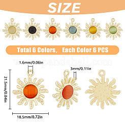 36Pcs 6 Colors Cat Eye Pendants&nbsp;FIND-HY0002-83