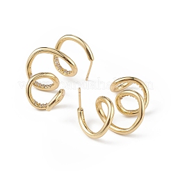 Left and Right Clear Cubic Zirconia Cuff Claw Stud Earrings&nbsp;EJEW-L234-076G