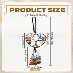 1Pc Wire Wrapped Chips Natural Gemstone Big Pendant Decorations&nbsp;HJEW-LP0002-91