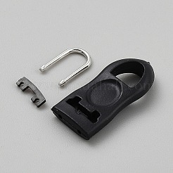 ゴム製ジッパースライダー  ブラック  34x15x7mm&nbsp;DIY-WH0699-77B