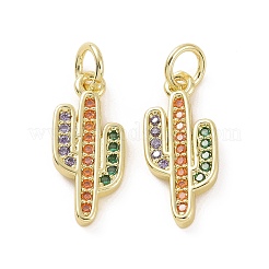 Brass Micro Pave Colorful Cubic Zirconia Pendants&nbsp;KK-E068-VF151