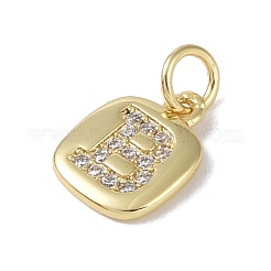 Rack Plating Brass Micro Pave CLear Cubic Zirconia Charms&nbsp;KK-E110-14G-B