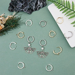 12Pcs 3 Colors 201 Stainless Steel Huggie Hoop Earrings Findings&nbsp;FIND-DC0005-89