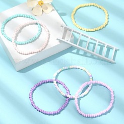 6Pcs 6 Color Glass Seed Beaded Stretch Bracelets Set&nbsp;BJEW-JB09509