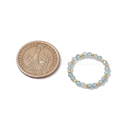 女性用天然アパタイトビーズストレッチリング  ガラスシードビーズで  多面カットラウンド  内径：19mm&nbsp;RJEW-JR00868-03