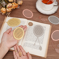 6Pcs 3 Colors Brass Bookmarks&nbsp;AJEW-PH0012-51