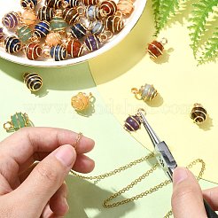 35Pcs 7 Colors Chakra Natural Mixed Gemstone Pendants&nbsp;PALLOY-CJ00050