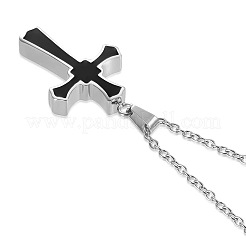 Stainless Steel Black Enamel Cross Pendant Urn Ashes Necklaces&nbsp;PW-WGDC362-01