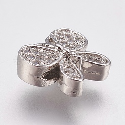 Brass Micro Pave Cubic Zirconia Beads&nbsp;ZIRC-E143-60P