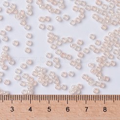 MIYUKIラウンドロカイユビーズ  日本製シードビーズ  8/0  （rr3505)透明な淡い桃の光沢  3mm  穴：1mm  約2111~2277個/50g&nbsp;SEED-X0055-RR3505