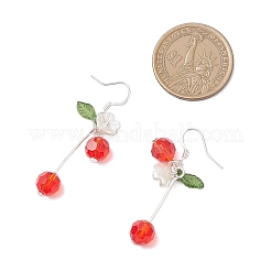 Glass Beads Cherry Dangle Earrings&nbsp;EJEW-JE06640-02