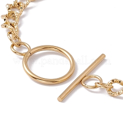 Ion Plating(IP) 304 Stainless Steel Curb Chain Bracelet with Toggle Clasp for Women&nbsp;BJEW-E017-01G