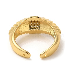 Brass Micro Pave Clear Cubic Zirconia Open Cuff Rings&nbsp;RJEW-U008-17G