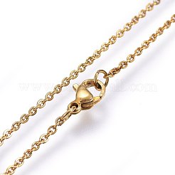 304ステンレススチールペンダントネックレス  カニカン付き  クロス  ゴールドカラー  17.71インチ（45cm）  1.5mm&nbsp;NJEW-H488-04G