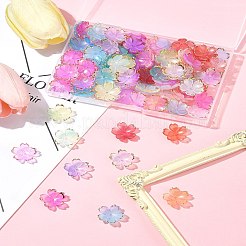 120 個 8 色のアクリルビーズキャップ  5  - 花びらの花  ミックスカラー  17.5x18x5mm  穴：1.2mm  15個/カラー&nbsp;OACR-FS0001-83