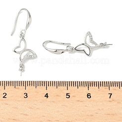 Butterfly Brass Micro Pave Clear Cubic Zirconia Earring Hooks&nbsp;KK-D386-17P