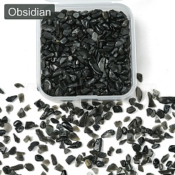 天然黒曜石チップビーズ 50g  穴なし/ドリルなし  3~9x1~4mm&nbsp;G-YW0001-59
