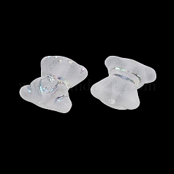 つや消し透明なアクリルビーズ  クマ  シルバーライン入り  ABカラーメッキ  ホワイト  17x15x8.5mm  穴：1.8mm  約16個/20g&nbsp;X1-OACR-P029-20B-05
