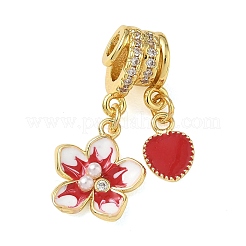 Brass Micro Pave Clear Cubic Zirconia Pendants&nbsp;CU-CBA4231-03G