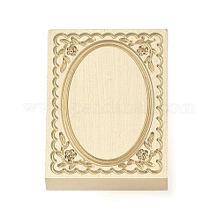 Rectangle Flower Frame Brass Stamp Heads&nbsp;LS-AJEW-M037-04G-03