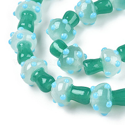 手作りランプワークビーズ  キノコ  甘露  15~16.5x11.5~13mm  穴：2mm&nbsp;X1-LAMP-N024-09F