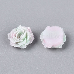 オペーク樹脂カボション  花  グリッターパウダー付き  ミックスカラー  9~10x4~5mm&nbsp;RESI-N052-03B