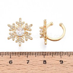 真鍮マイクロペーブクリアキュービックジルコニアカフイヤリング  18KGP本金メッキ  16.5x16x15mm&nbsp;EJEW-T047-75G