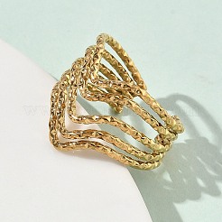 304 Stainless Steel Multi Layer Cuff Open Rings for Women&nbsp;RJEW-A095-04G