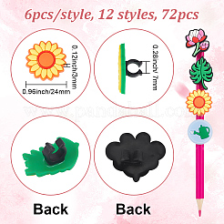 72Pcs 12 Style PVC Cartoon Style Straw Toppers&nbsp;FIND-DR0001-03