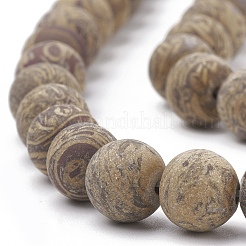 Natural Elephant Skin Jasper/Miriam Stone/Calligraphy Stone Beads Strands&nbsp;X-G-T106-123