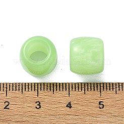 レジンヨーロピアンビーズ  大きな穴バレルビーズ  薄緑  11x12x12mm  穴：6mm&nbsp;RESI-U008-02F