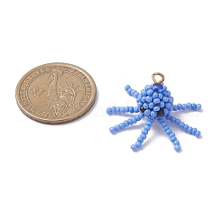 Glass Seed Beaded Octopus Pendants&nbsp;PALLOY-MZ01104-01