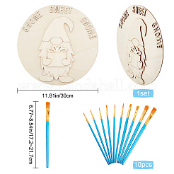 Unfinished Laser Cut Natural Wood Door Hanging Decoration for Front Door Decoration&nbsp;WOOD-GF0001-61