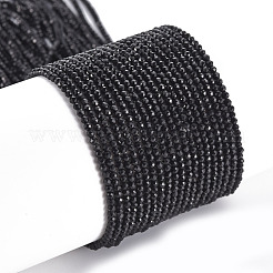 ガラスビーズ連売り  多面カット  ロンデル  ブラック  2mm  穴：0.5mm  約192~194個/連  12.99~13.39インチ（33~34cm）&nbsp;EGLA-S174-23E-02